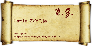 Maria Zója névjegykártya
